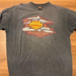 Vintage Harley-Davidson Charcoal and Orange Graphic Tee